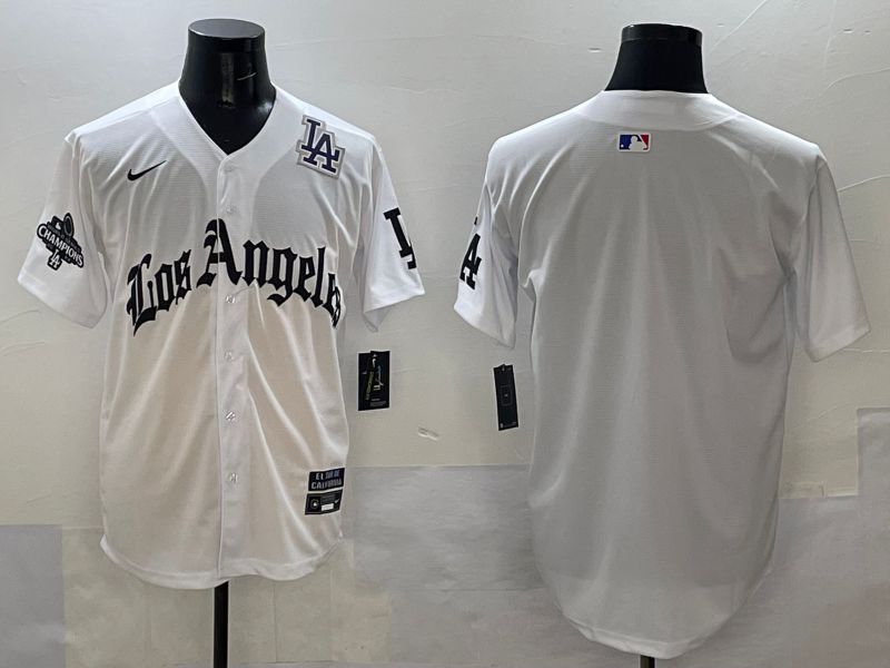 Men Los Angeles Dodgers Blank White Five generations Joint Name 2025 Nike MLB Jersey style 39->los angeles dodgers->MLB Jersey